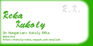 reka kukoly business card